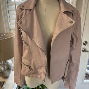 NWOT! Blush Faux Leather Moto Jacket